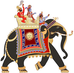 Poster Art Studio Geschmückter Elefant in Indien  © Isaxar