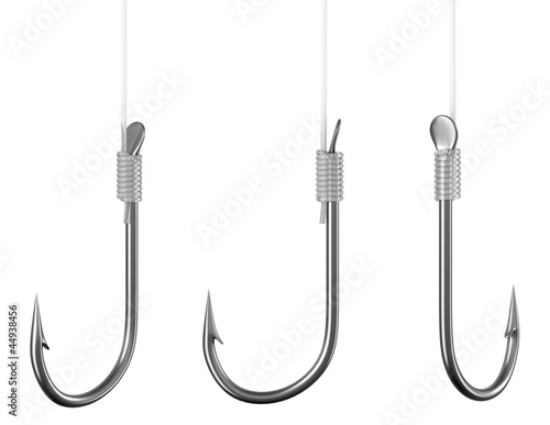 Behang Hameçons sur fond blanc 1