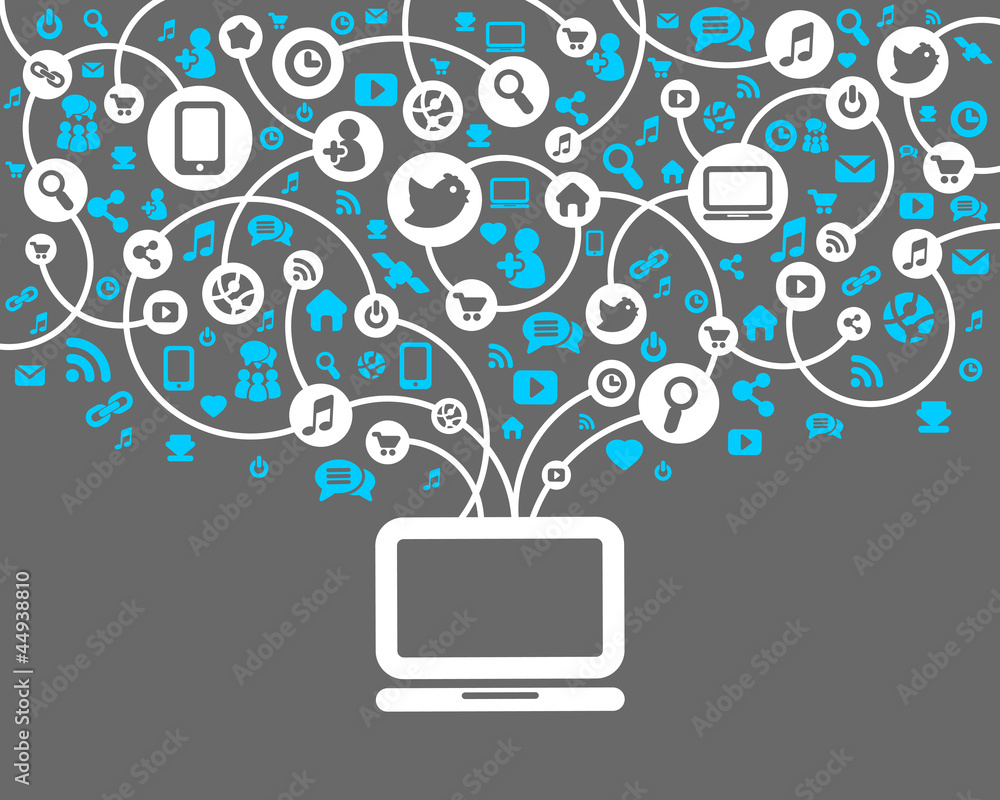 Social Network background of the icons vector Social Network background of the icons vector