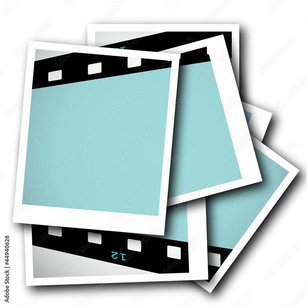 photo with blank film strip frame isolated on white background photo with blank film strip frame isolated on white background