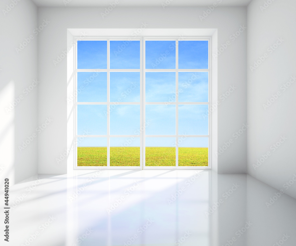 Fototapeta premium white room and field
