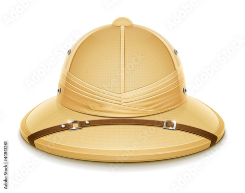 pith helmet hat for safari vector illustration isolated