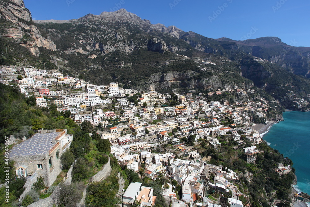 Positano on Amalfi coast, a world heritage site, Italy