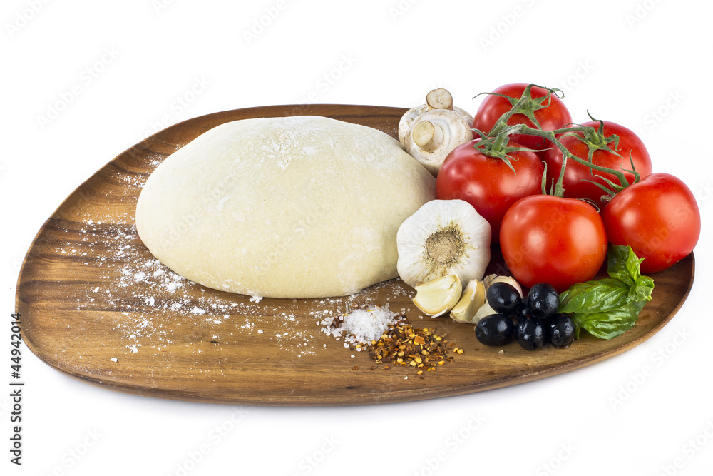 pizza dough with ingredients pizza dough with ingredients