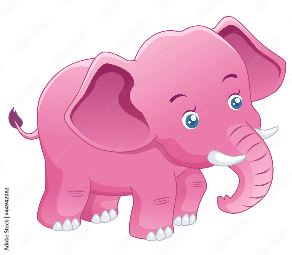 Obraz premium Cute Elephant pink vector