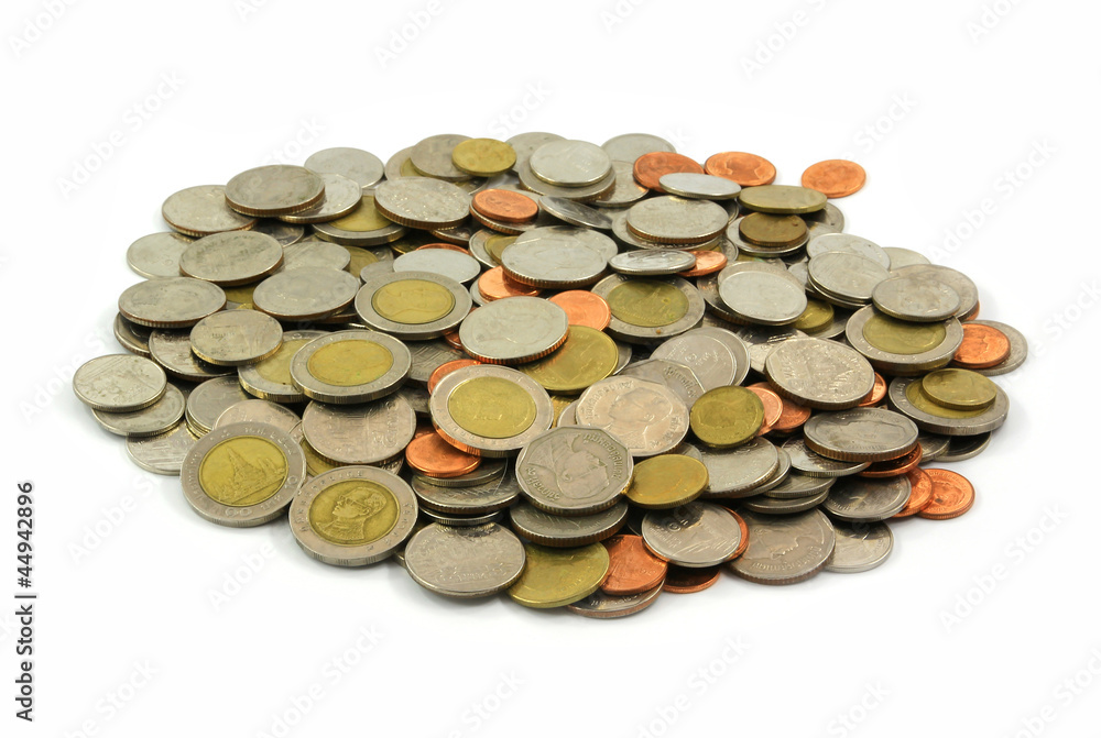 Coin thai bath on white background Coin thai bath on white background