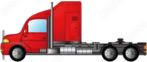 isolated modern american heavy semi truck