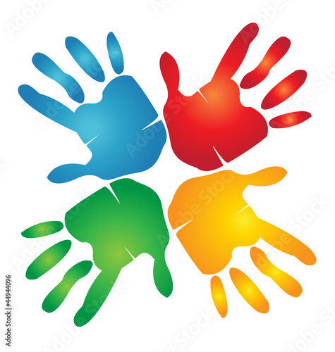 Teamwork hands helping/giving logo