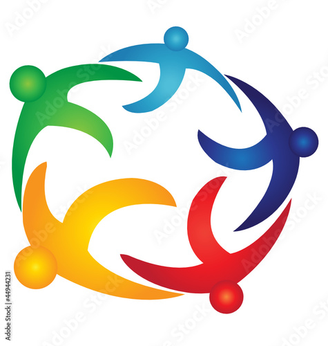 Teamwork global people logo vector