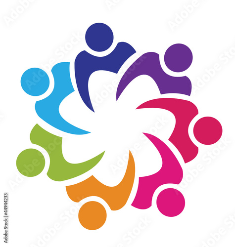 Teamwork union people logo vector