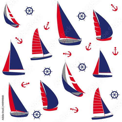 Seamless pattern with nautical elements