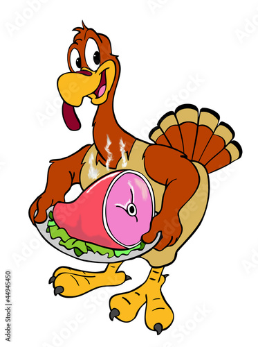 Thanksgiving Turkey with ham