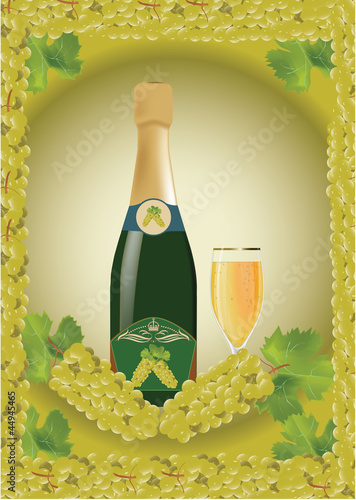sparkling wine with grapes