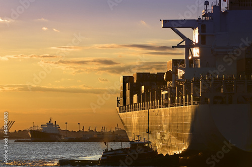 Sunset Cargo-Ship