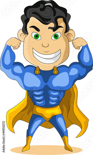 strong blue super hero