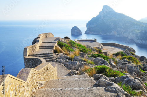 viewing platform with a seaview on mallorca on formentor cape photo