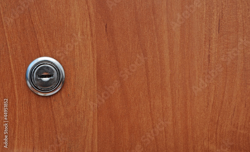 key hole of office wooden cabinet photo