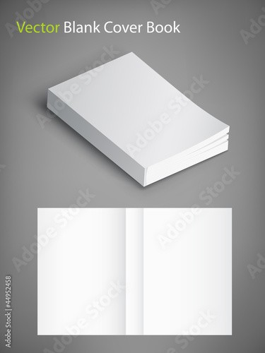 Blank book cover vector illustration. Template for your design.