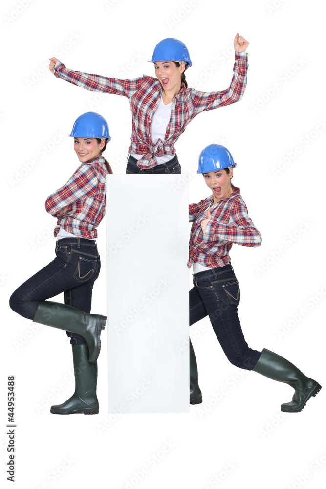 Woman with helmet Woman with helmet