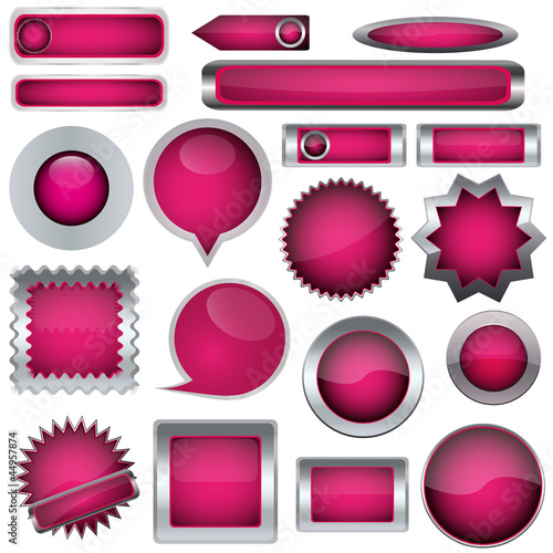 A set of pink buttons