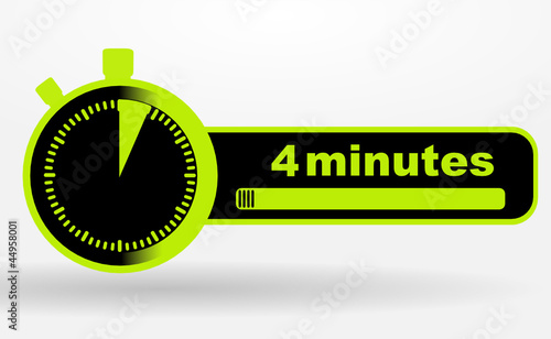 icône 4 minutes sur chronomêtre vert et noir