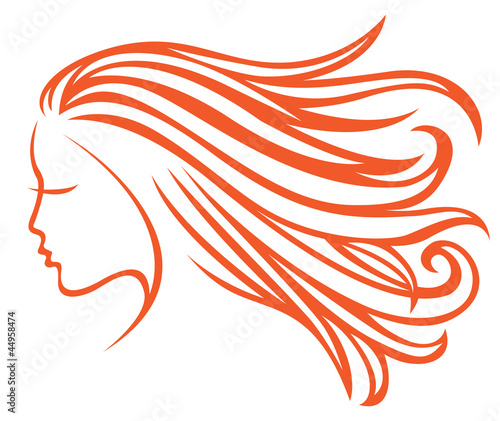 Profile girl with developing hair