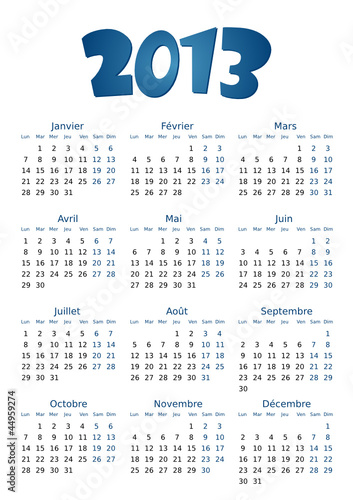 Calendrier 2012 simple - facilement éditable