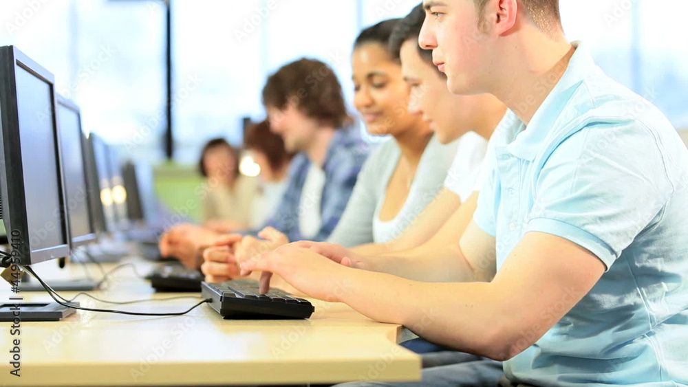 Portrait of Caucasian male student using IT communication Portrait of Caucasian male student using IT communication
