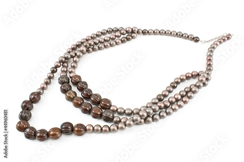 Necklace with gray beads