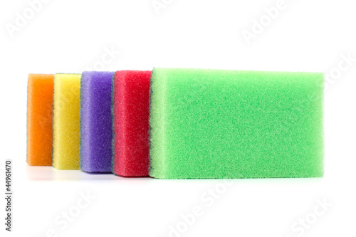Sponges closeup isolated on white background