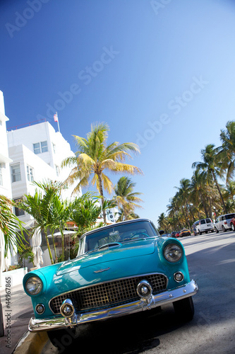 Old car in miami beach