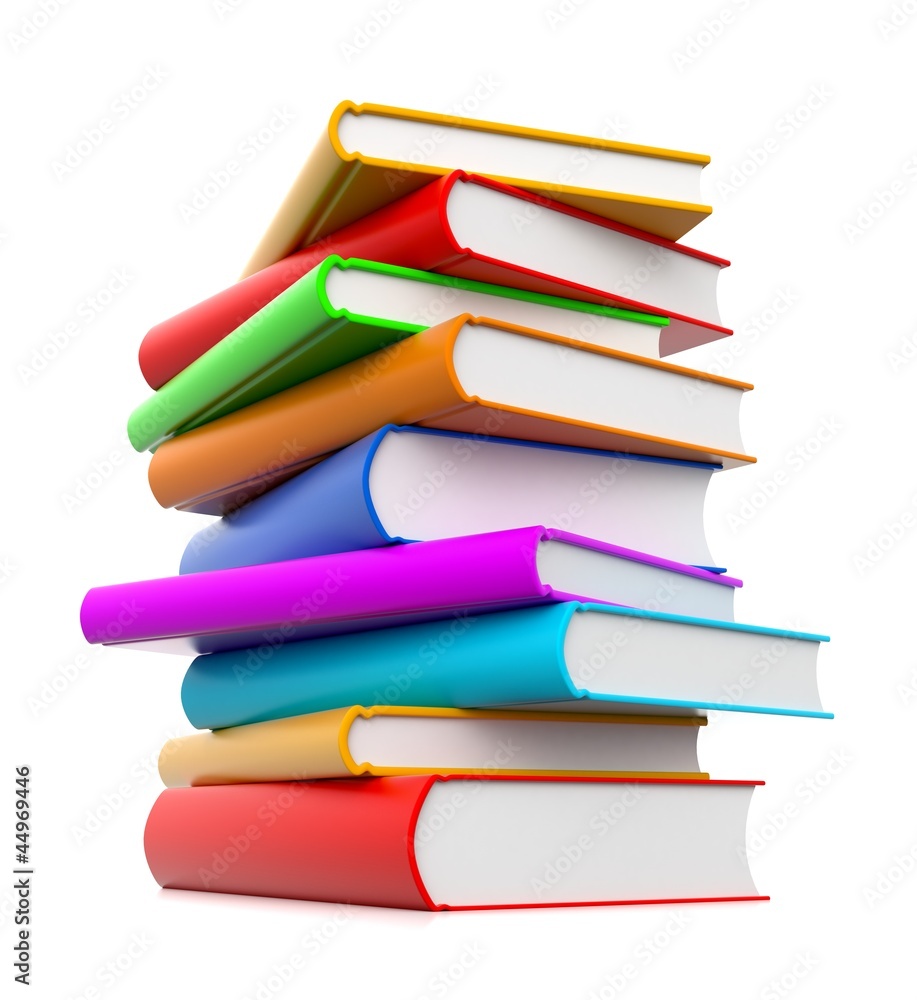 3d stack of books in rainbow colors 3d stack of books in rainbow colors