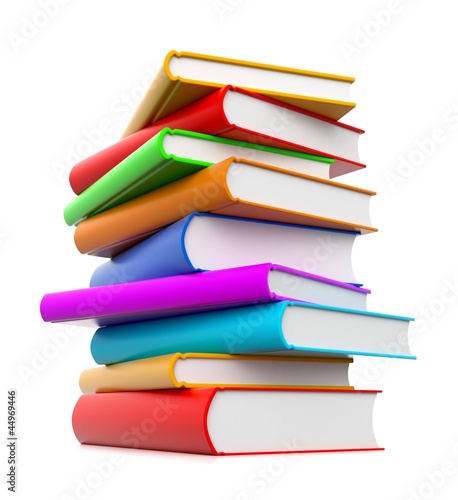 Wallpaper Mural 3d stack of books in rainbow colors Torontodigital.ca