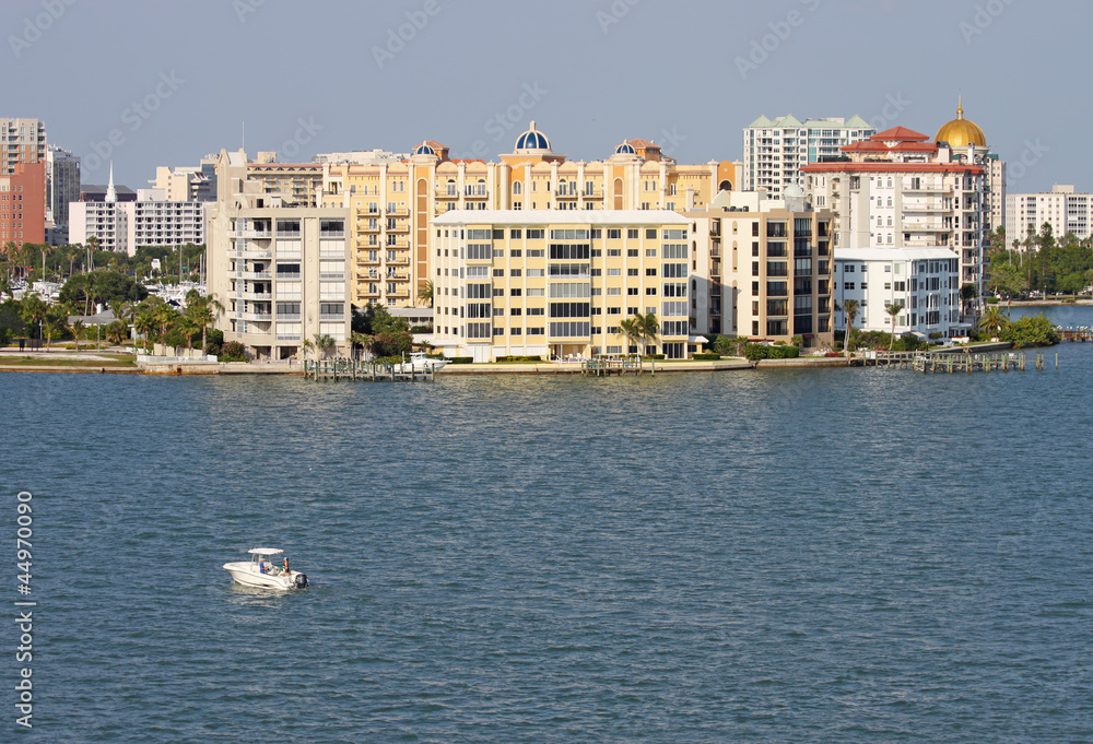 Partial skyline of Sarasota, Florida, viewed from the water