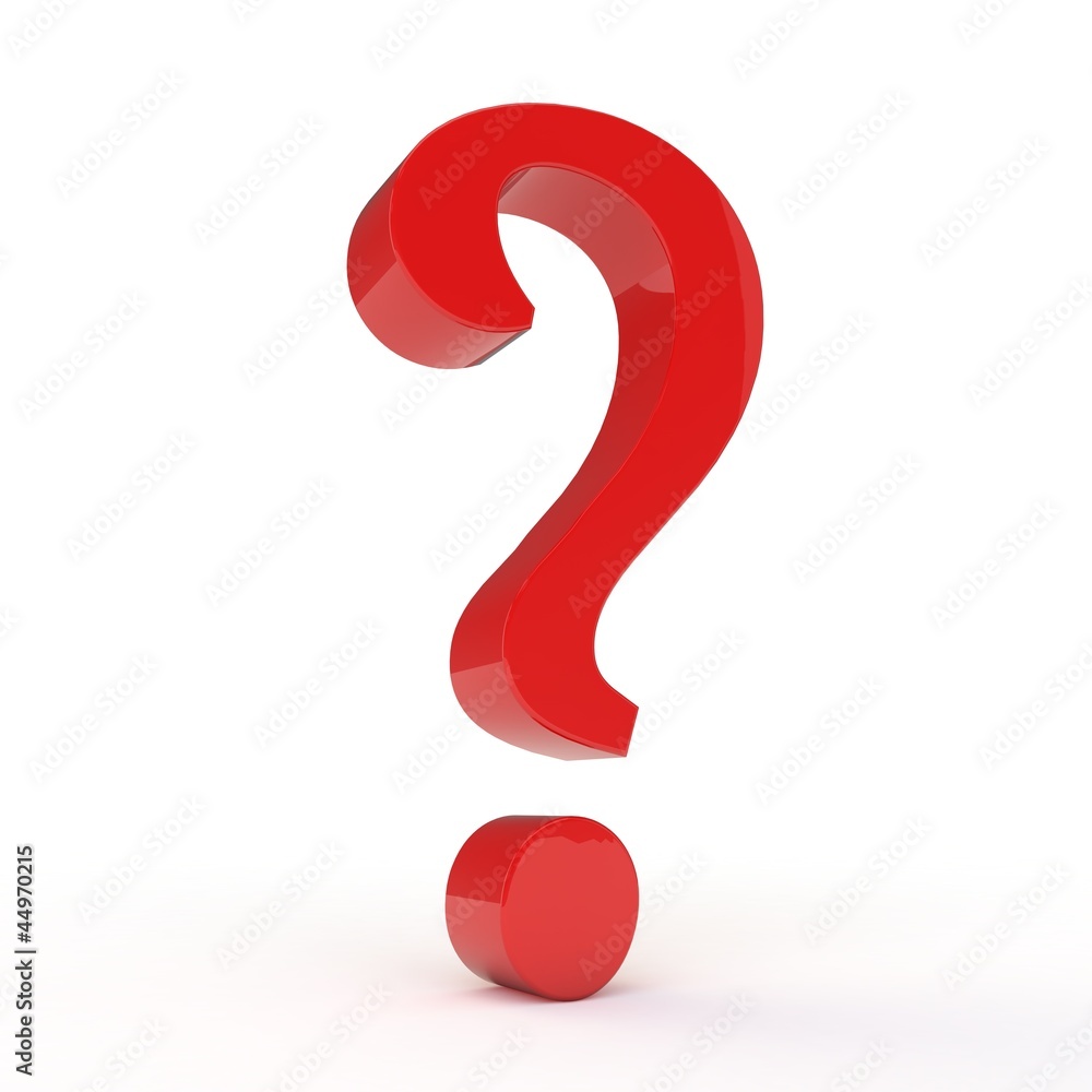 3D question mark isolated on white 3D question mark isolated on white