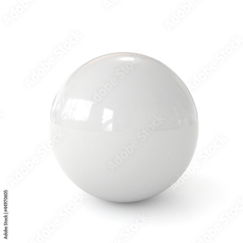 3d white ball isolated on white background