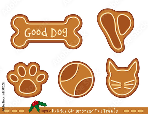 Holiday Treats for Good Dogs, steak, ball, bone, kitty cat, paw
