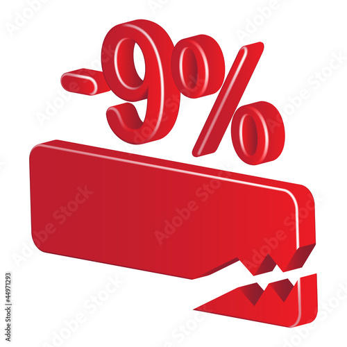minus 9 percent