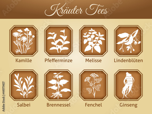 Kräuter Tee Vektor Buttons
