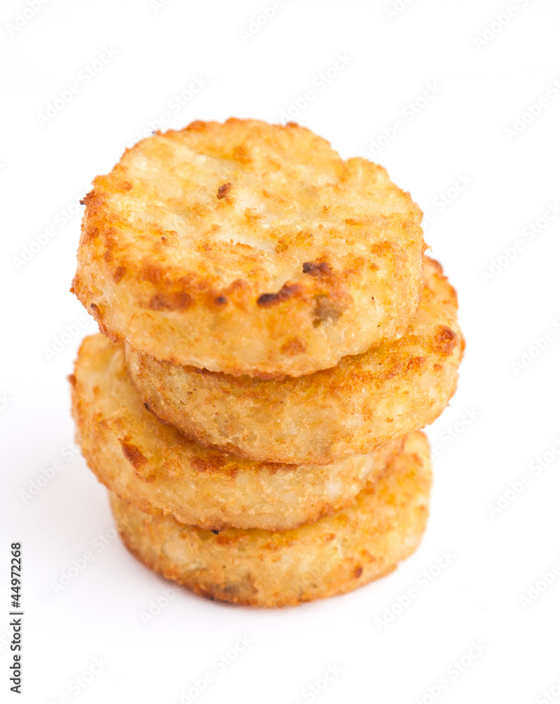 Pile of roast round rissole rich yellow Pile of roast round rissole rich yellow