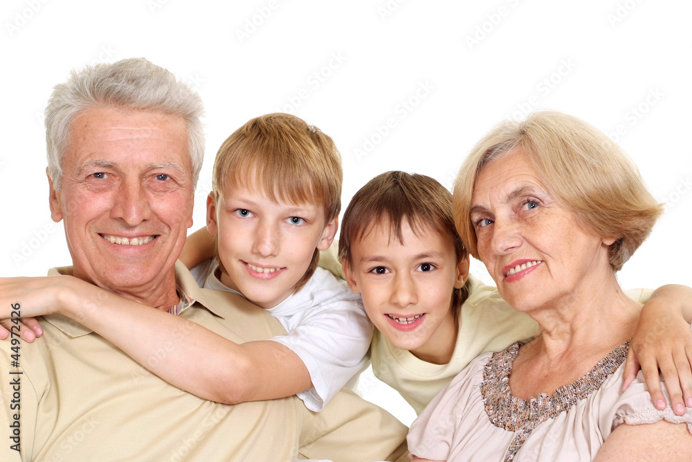 Grandparents with their interesting grandchildren Grandparents with their interesting grandchildren