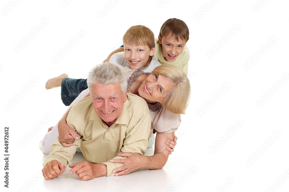 Grandchildren with their nice grandparents