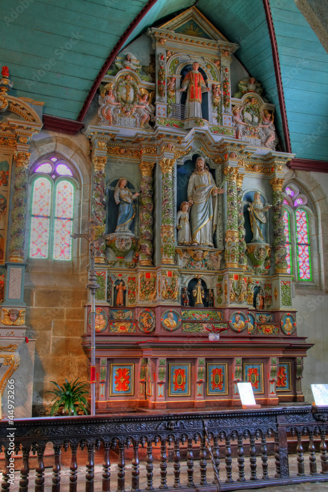 Retable de st Joseph de l'enclos paroissial de Guimiliau, Finistère, Bretagne
