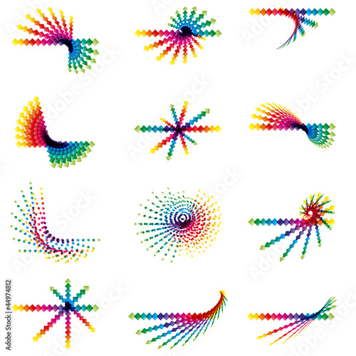 set of abstract business icons