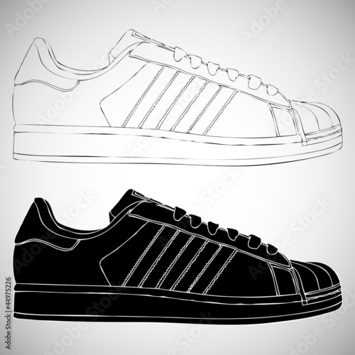 Black and white sneakers set