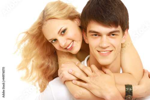 Shot of a young couple, isolated on white