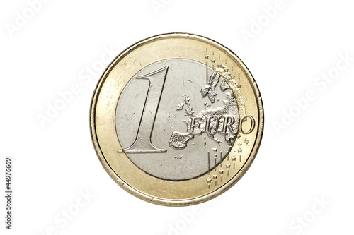 A one euro coin isolated on a white background