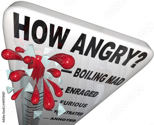 Valokuvatapetti How Angry Thermometer Measure Anger Level Man Frustrated