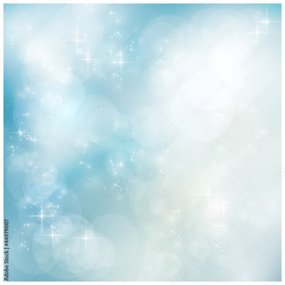 © wenani - Silver blue winter, Christmas bokeh