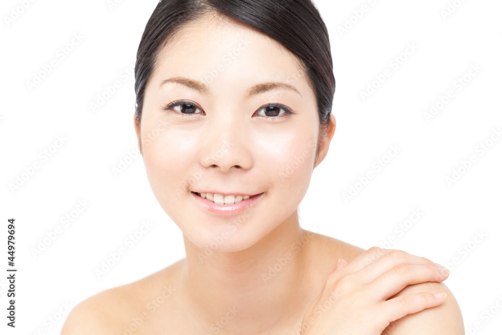 Beautiful young woman on white background. Portrait of asian. Beautiful young woman on white background. Portrait of asian.